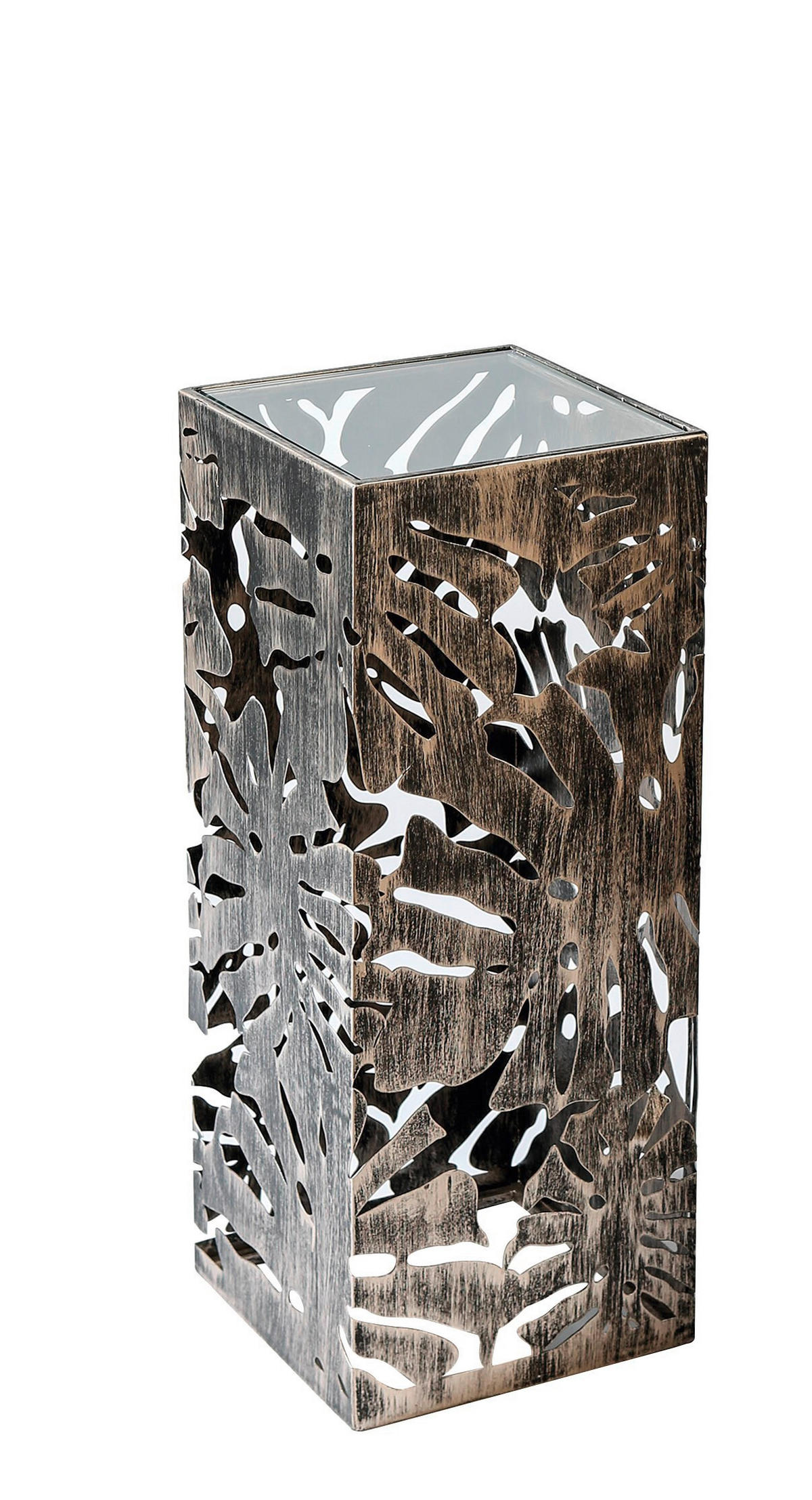 BLUMENSÄULE Metall, Glas  - Bronzefarben, Basics, Glas/Metall (27/100/27cm)