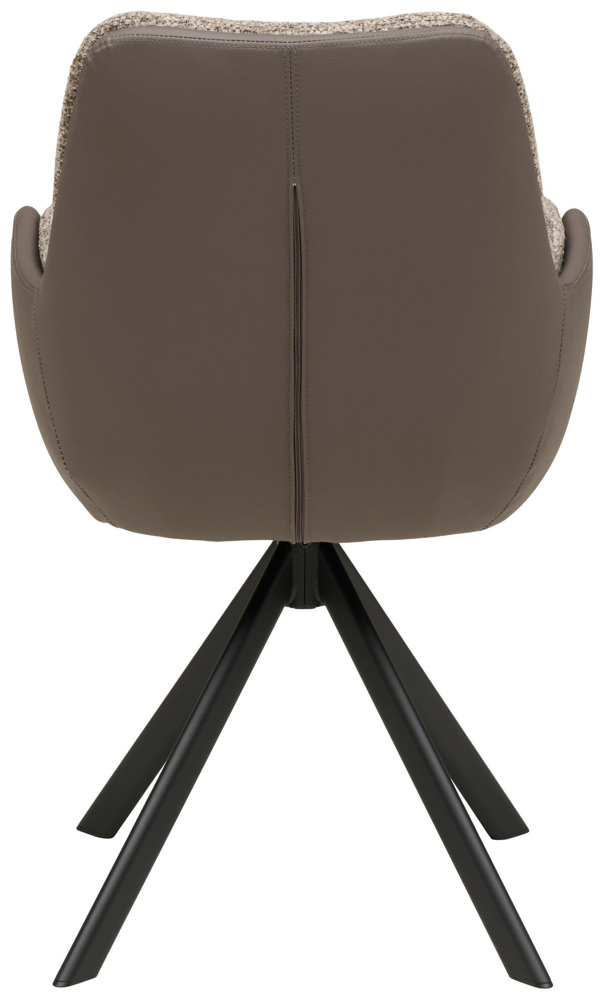 ARMLEHNSTUHL  Sitzfläche 360° drehbar Webstoff  - Schwarz/Braun, MODERN, Textil/Metall (61/91/65cm) - MID.YOU