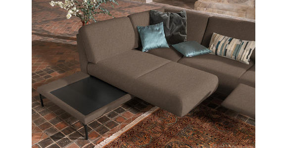 ECKSOFA in Flachgewebe Braun  - Anthrazit/Braun, Design, Textil/Metall (230/254cm) - Ambiente