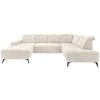 WOHNLANDSCHAFT Creme Mikrofaser  - Creme/Schwarz, MODERN, Textil/Metall (180/337/200cm) - Livetastic