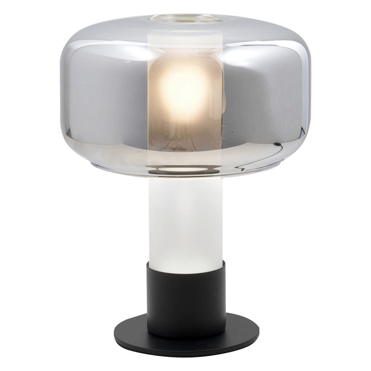 TISCHLEUCHTE Flick 22/28 cm   - Rotbraun/Schwarz, LIFESTYLE, Glas/Metall (22/28cm) - Fabas Luce