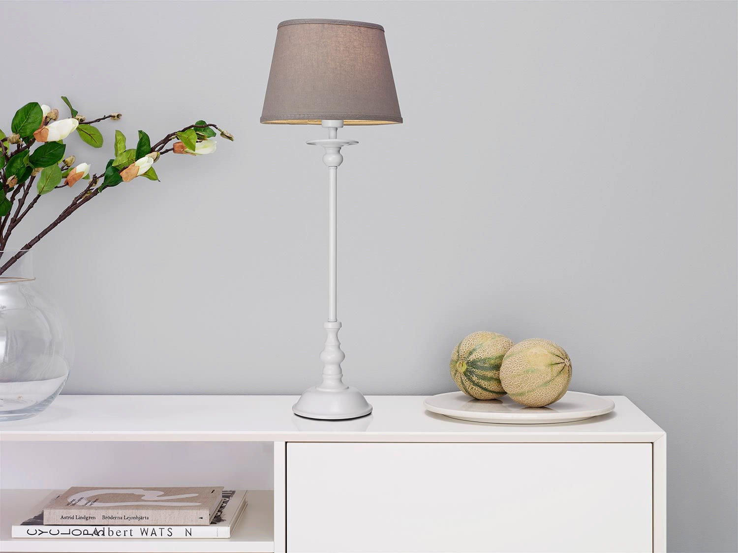 LAMPFOT   - vit, Klassisk, metall (47,5cm) - Cottex