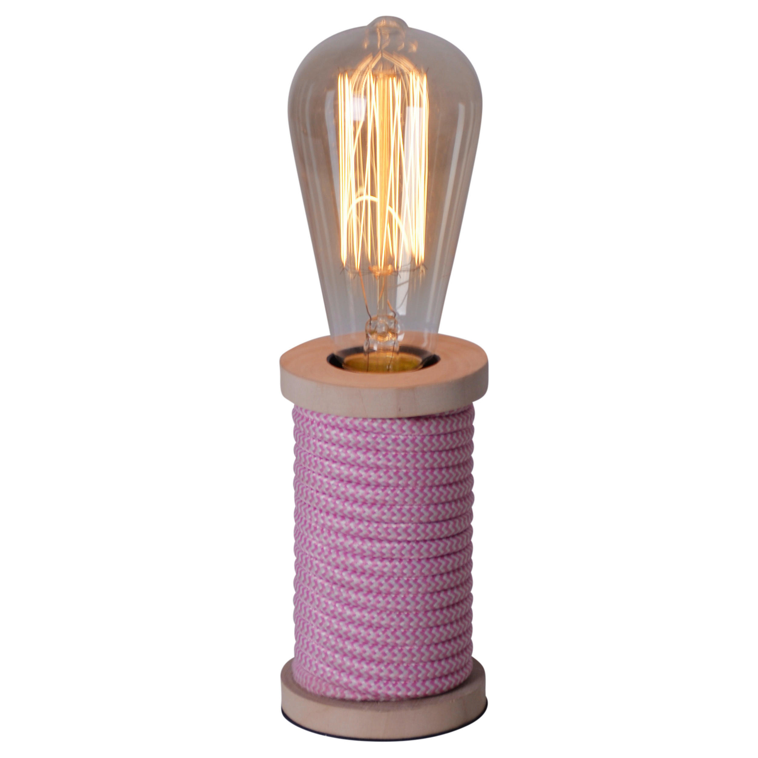 TISCHLEUCHTE 7/12 cm   - Pink/Naturfarben, Design, Holz/Textil (7/12cm) - Näve