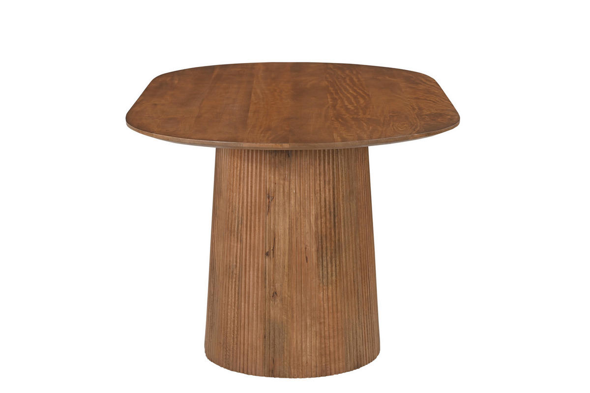 ESSTISCH 180/100/76 cm Echtholz  Holz oval Naturfarben  - Naturfarben, MODERN, Holz (180/100/76cm) - MID.YOU