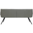 SITZBANK 200/87,5/65 cm Echtleder Anthrazit, Schwarz  - Anthrazit/Schwarz, Design, Leder/Metall (200/87,5/65cm) - Novel