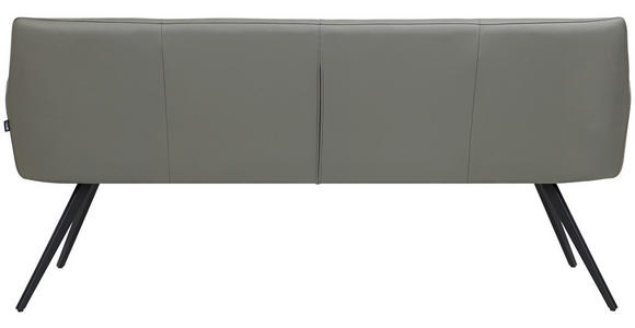SITZBANK 200/87,5/65 cm Echtleder Anthrazit, Schwarz  - Anthrazit/Schwarz, Design, Leder/Metall (200/87,5/65cm) - Novel