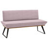 SITZBANK 180/87/64 cm Webstoff Rosa, Schwarz, Eichefarben Eiche massiv Metall  - Eichefarben/Schwarz, Design, Holz/Textil (180/87/64cm) - Voleo