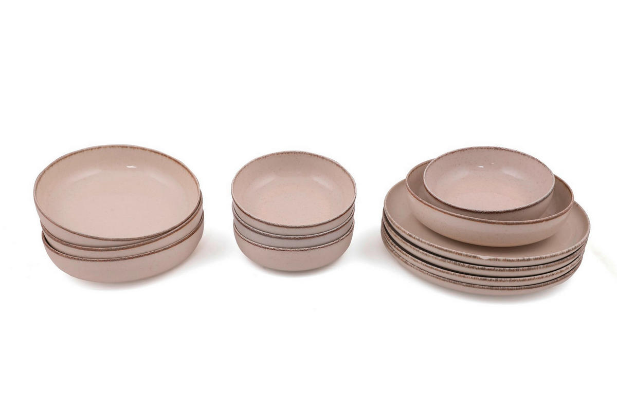 KOMBINOVANÁ SOUPRAVA, 12dílné, porcelán - krémová, Basics, keramika (24/24/24cm)