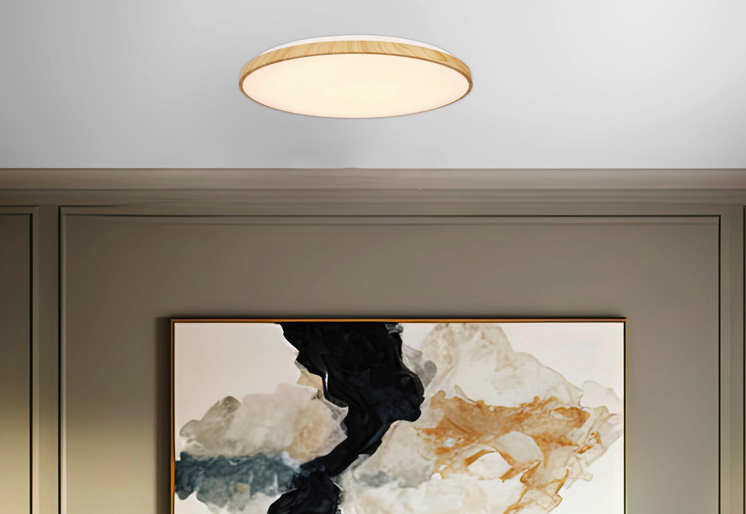 LED-DECKENLEUCHTE 59/59/7.5 cm   - Eichefarben, Natur, Kunststoff/Metall (59/59/7.5cm)