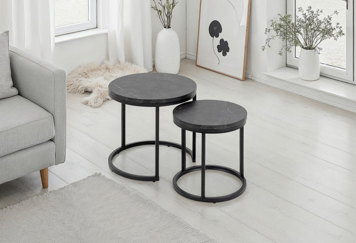 COUCHTISCH Spiro rund Anthrazit  - Anthrazit/Schwarz, Design, Holzwerkstoff/Metall (45/40/45cm) - MID.YOU