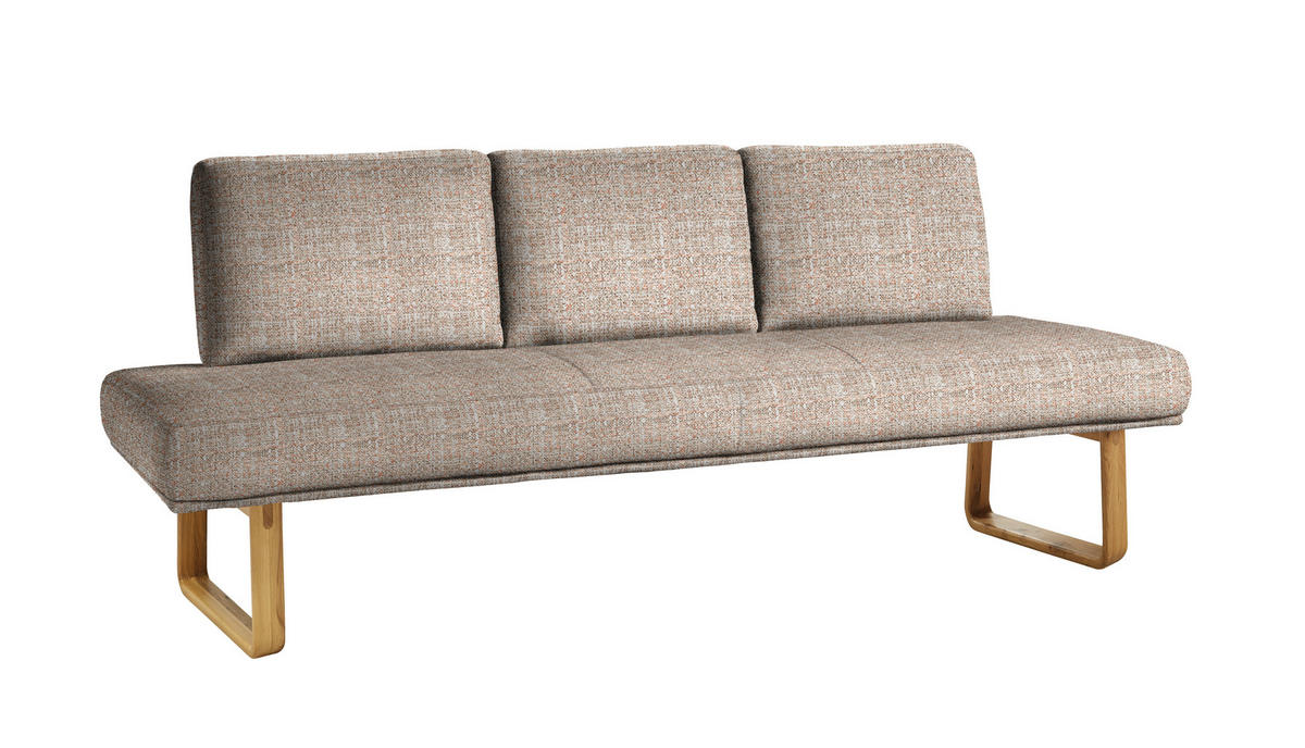 SITZBANK 224/92/78 cm  in Orange, Eichefarben  - Eichefarben/Orange, Design, Holz/Textil (224/92/78cm) - Dieter Knoll