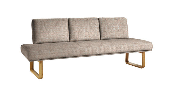 SITZBANK 224/92/78 cm in Orange, Eichefarben - Eichefarben/Orange, Design, Holz/Textil (224/92/78cm) - Dieter Knoll