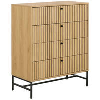 KOMMODE Albany  in 80,6/100,1/40 cm  - Eichefarben/Schwarz, Design, Holz/Holzwerkstoff (80,6/100,1/40cm)