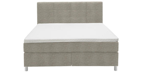 BOXSPRINGBETT 180/200 cm  in Hellbraun  - Chromfarben/Hellbraun, KONVENTIONELL, Kunststoff/Textil (180/200cm) - Voleo