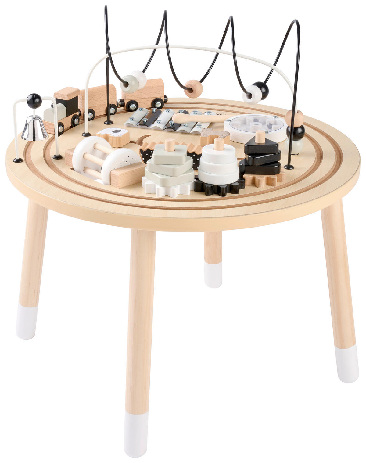 KINDERSPIELTISCH - Schwarz/Naturfarben, Trend, Holz (47/50,3cm) - My Baby Lou