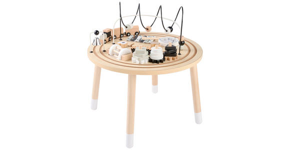 KINDERSPIELTISCH - Schwarz/Naturfarben, Trend, Holz (47/50,3cm) - My Baby Lou