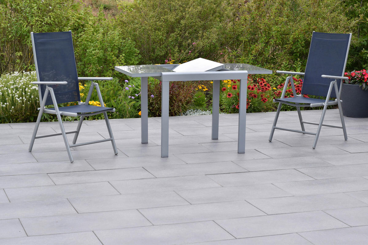 GARTENSET 3-teilig  - Blau/Silberfarben, MODERN, Textil/Metall - Gardenson