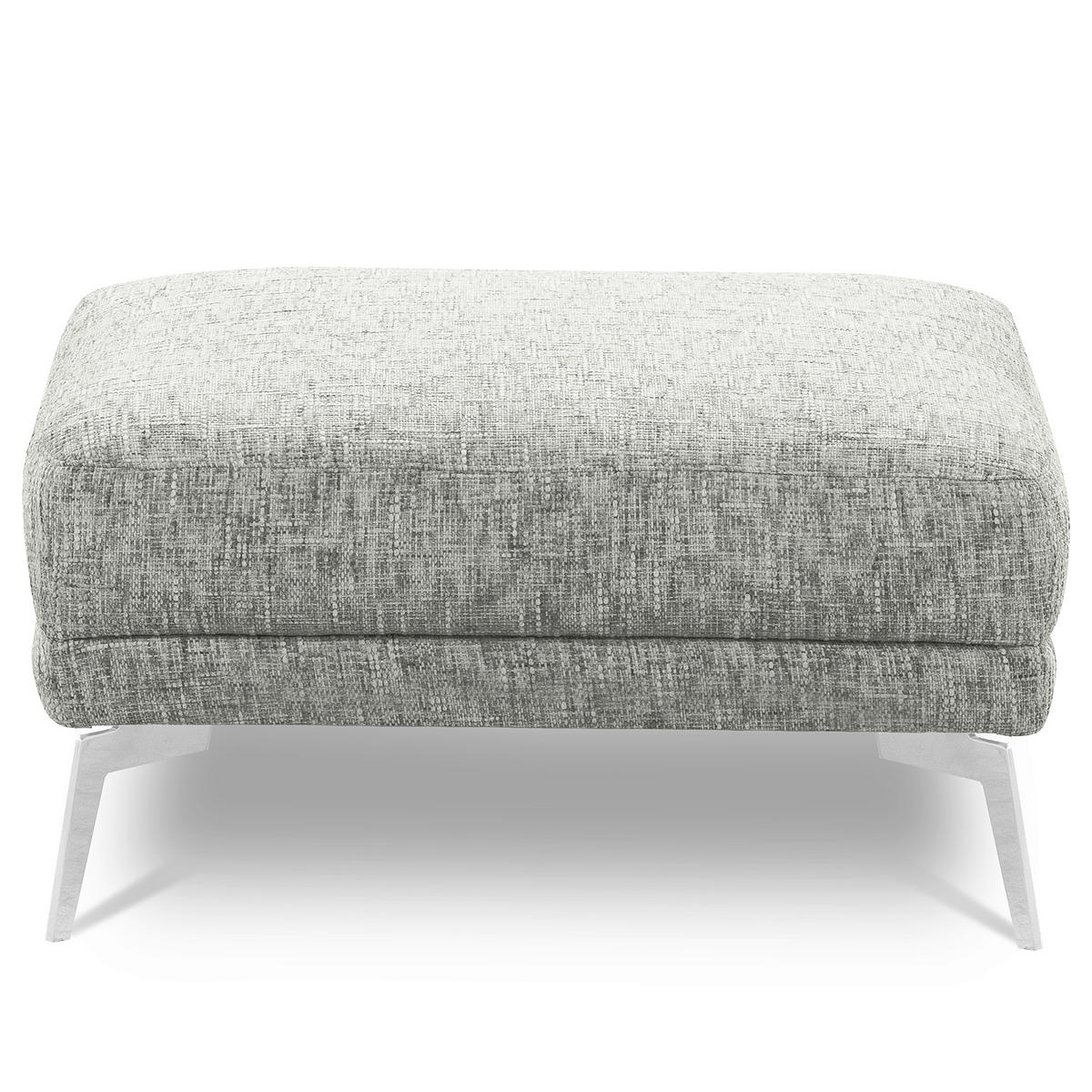 HOCKER Textil Grau  - Chromfarben/Grau, Design, Textil/Metall (96/45/80cm) - P & B