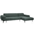 ECKSOFA in Chenille Waldgrün  311/167 cm  - Waldgrün/Schwarz, Design, Textil/Metall (311/167cm) - Xora