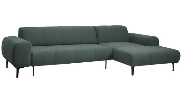 ECKSOFA in Chenille Waldgrün  311/167 cm  - Waldgrün/Schwarz, Design, Textil/Metall (311/167cm) - Xora