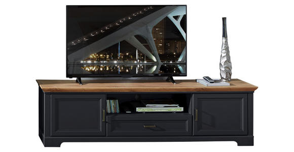 TV-ELEMENT 193/54/51 cm - Eichefarben/Graphitfarben, ROMANTIK / LANDHAUS, Holzwerkstoff/Metall (193/54/51cm) - Hom`in