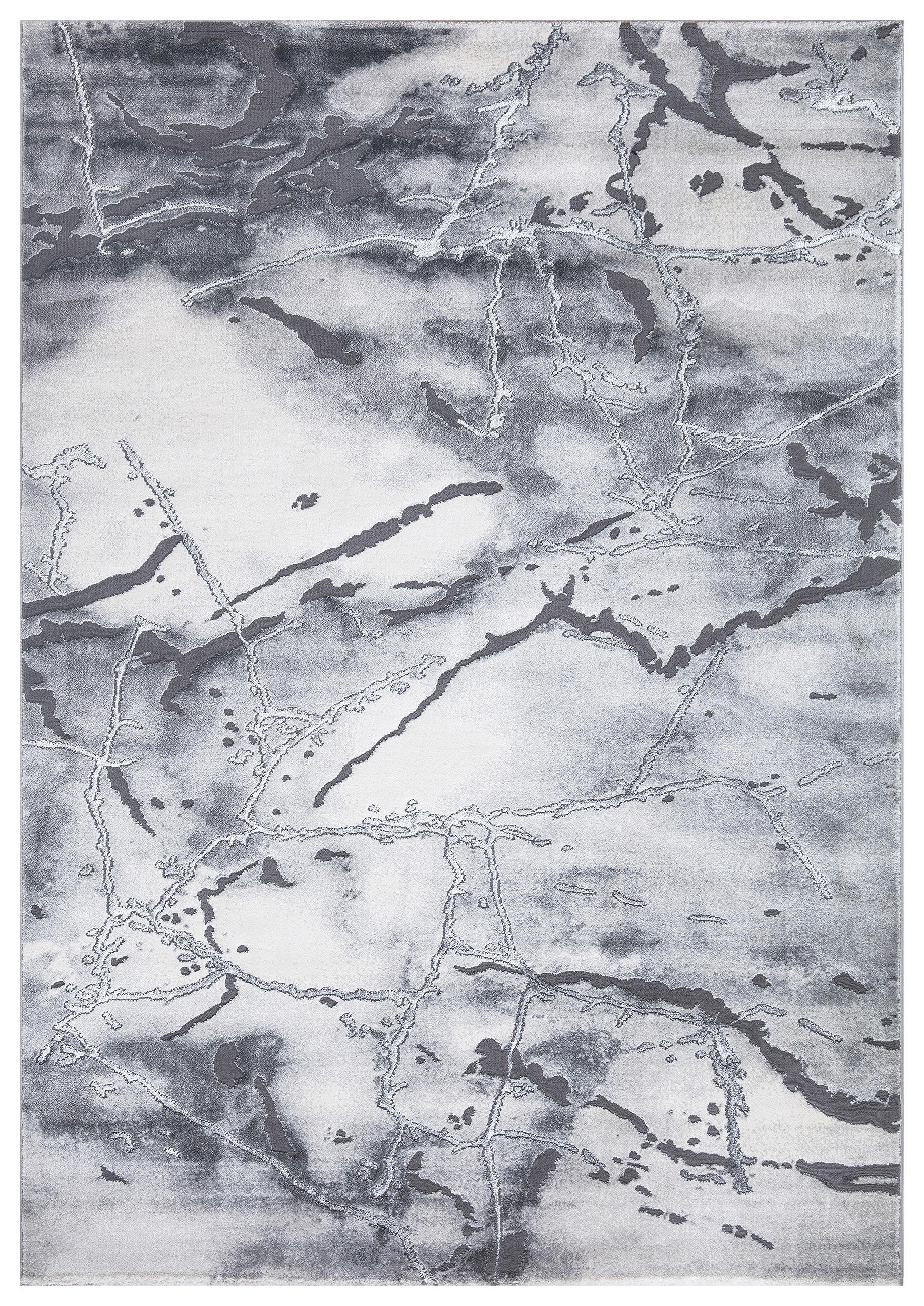Novel Webteppich Saphira Silber, Dunkelgrau 120x170 cm
