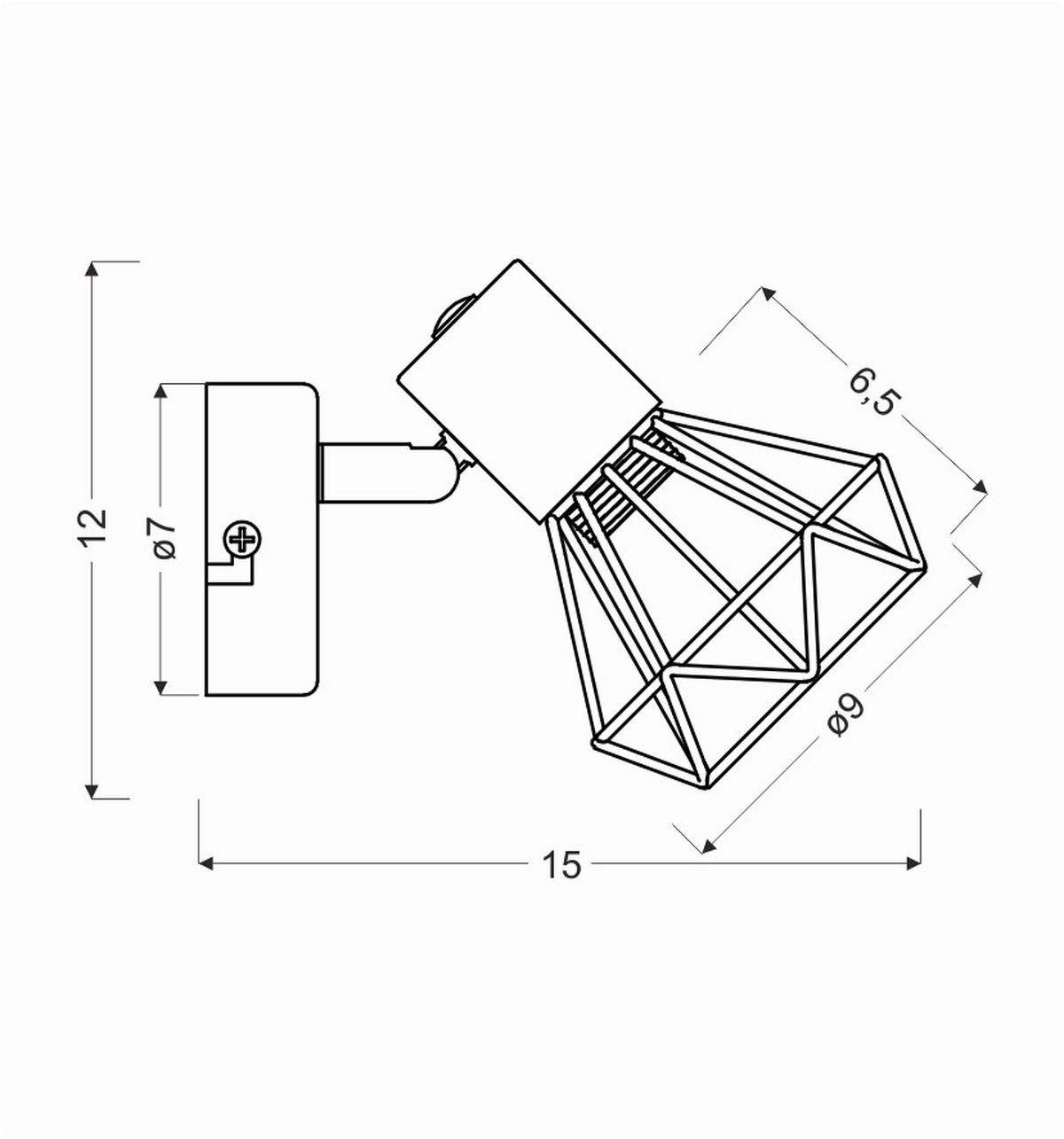 WANDSTRAHLER 15/9/12 cm   - Dunkelgrau, Basics, Metall (15/9/12cm)