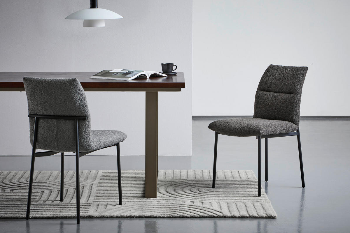 STOLICA  tamno siva  metal, tekstil      - tamno siva/crna, Konvencionalno, metal/tekstil (50/85/62cm) - Hom`in