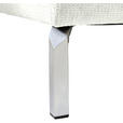 ECKSOFA Weiß Flachgewebe  - Chromfarben/Weiß, KONVENTIONELL, Textil/Metall (282/224cm) - Hom`in