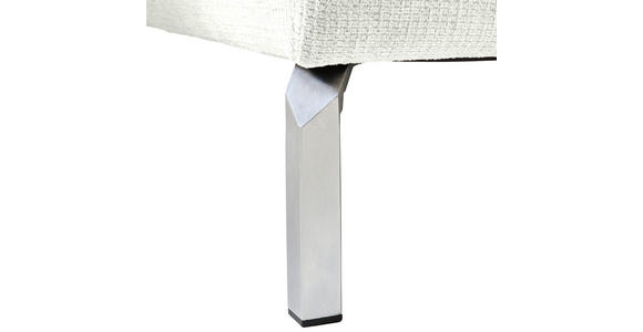 ECKSOFA Weiß Flachgewebe - Chromfarben/Weiß, KONVENTIONELL, Textil/Metall (282/224cm) - Hom`in