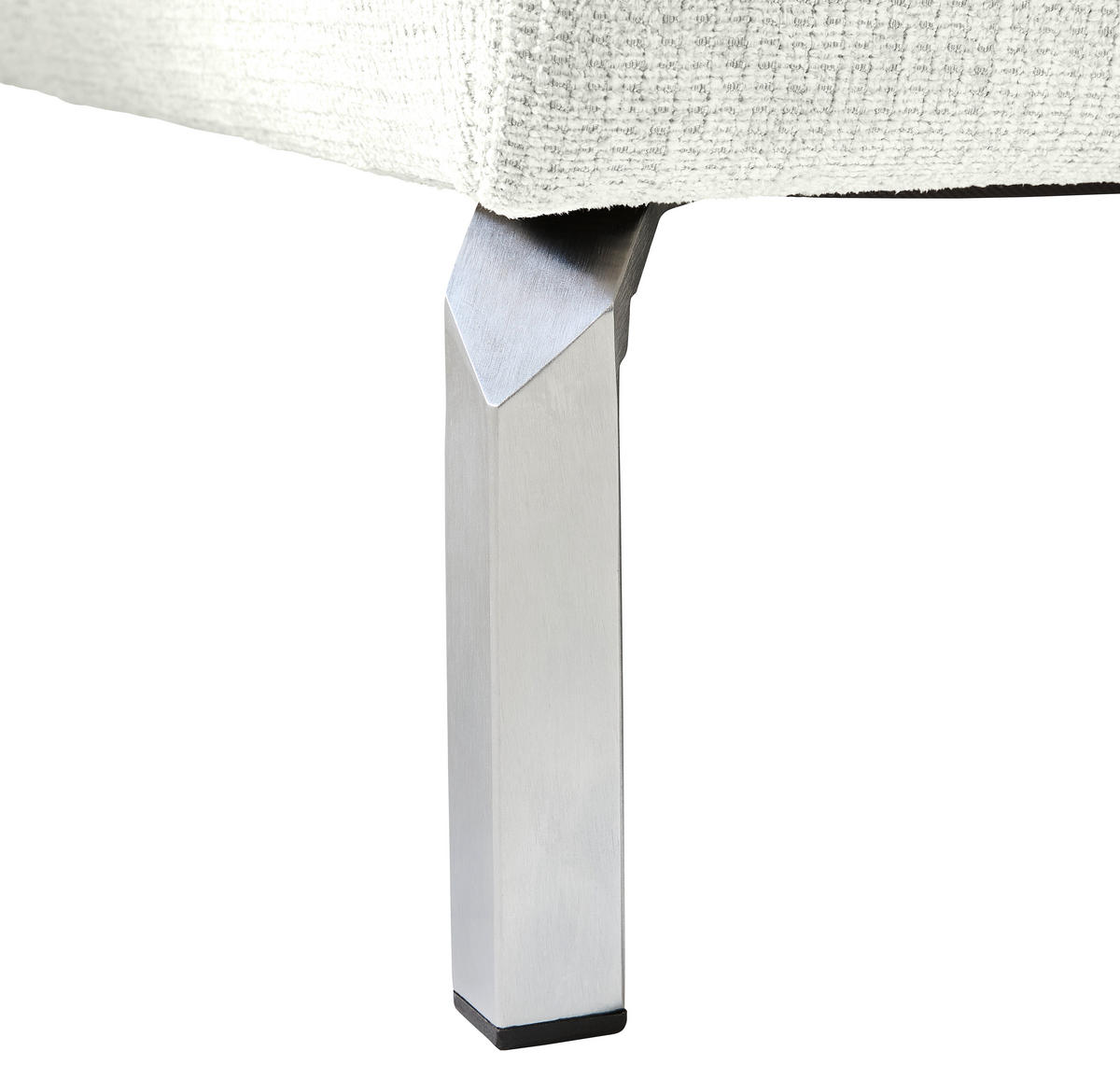 ECKSOFA Weiß Flachgewebe  - Chromfarben/Weiß, KONVENTIONELL, Textil/Metall (282/224cm) - Hom`in
