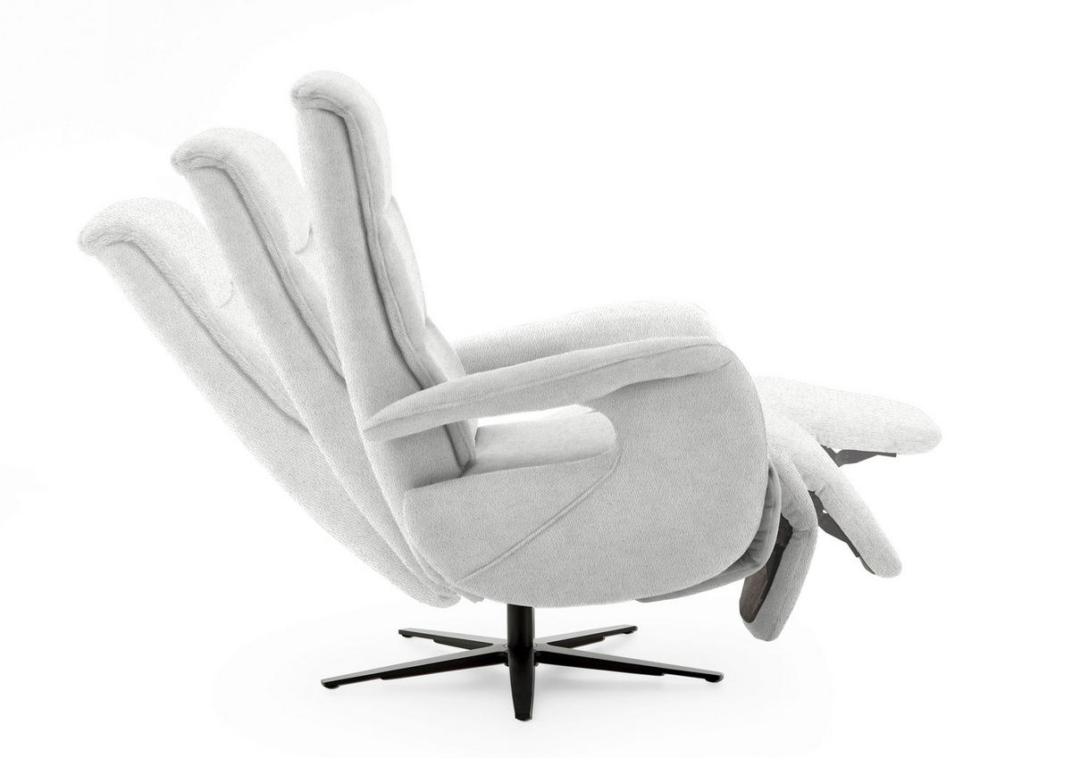 RELAXSESSEL in Textil Ecru  - Ecru/Schwarz, Design, Textil/Metall (71/112/83cm) - Beldomo Style