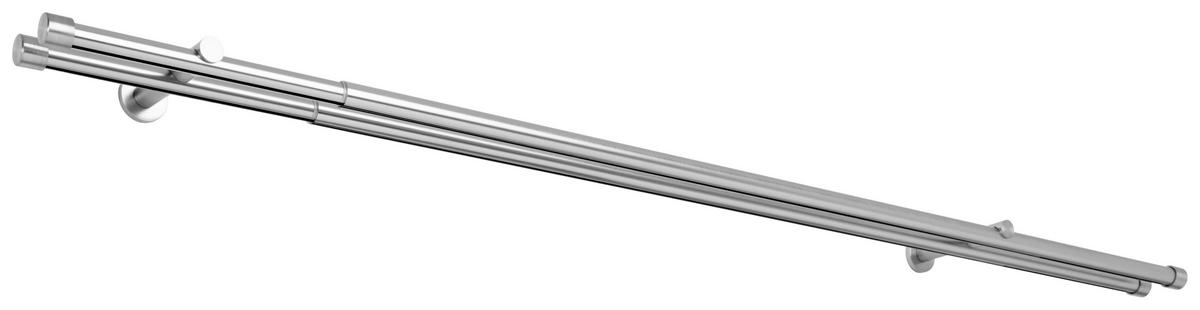 VORHANGSCHIENE - Grau Hochglanz, Basics, Metall (280/13,5/4,7cm) - Homeware