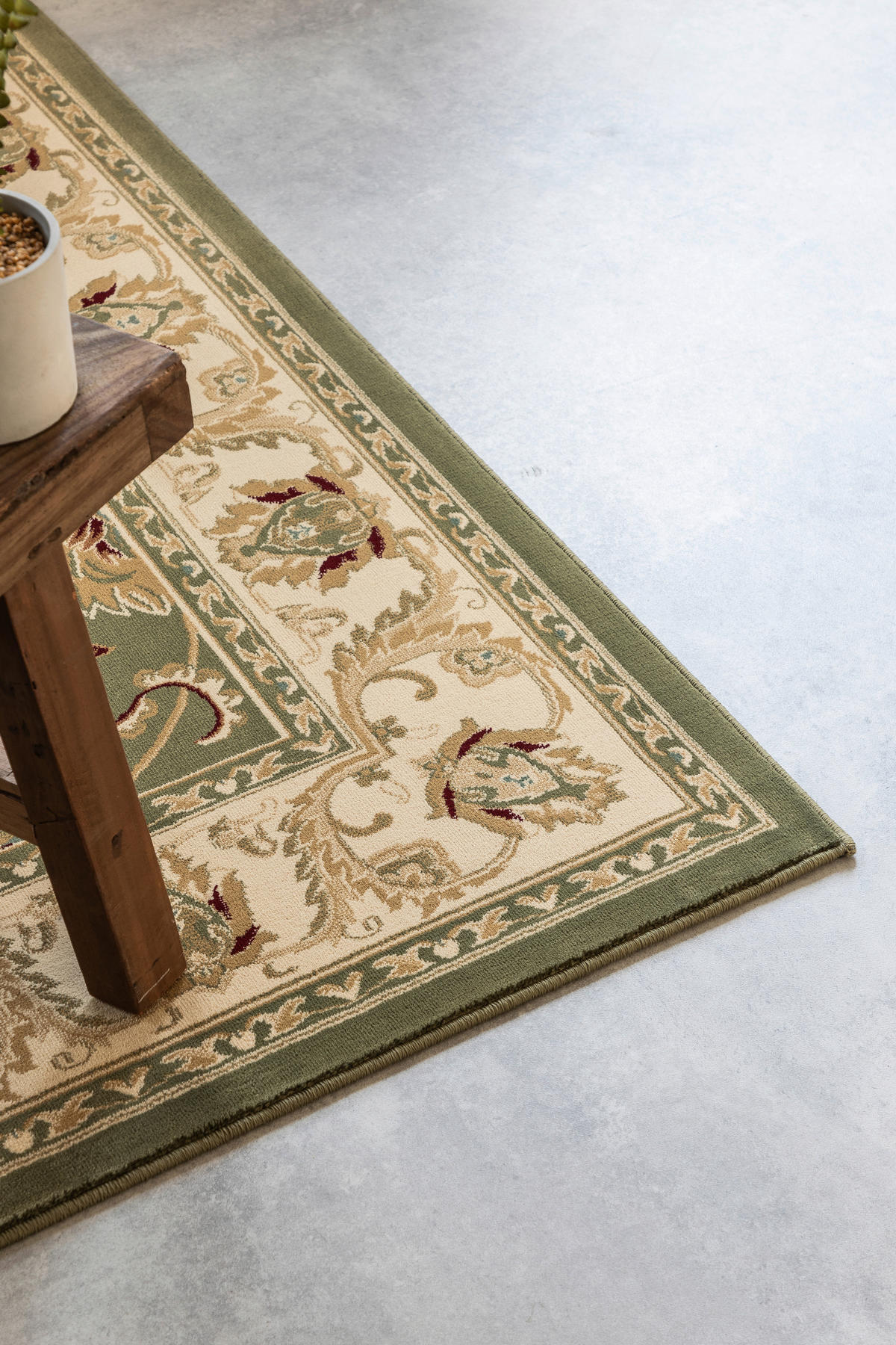 VINTAGE-TEPPICH 160/235 cm Herat Creme, Olivgrün  - Creme/Olivgrün, Basics, Kunststoff/Textil (160/235cm)
