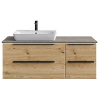 WASCHTISCHKOMBI 127 cm  - Schwarz/Eiche Artisan, KONVENTIONELL, Keramik/Holzwerkstoff (127cm) - Dieter Knoll