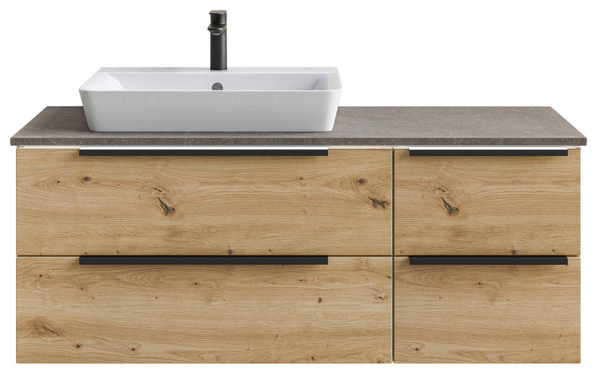 WASCHTISCHKOMBI 127 cm  - Schwarz/Eiche Artisan, KONVENTIONELL, Keramik/Holzwerkstoff (127cm) - Dieter Knoll