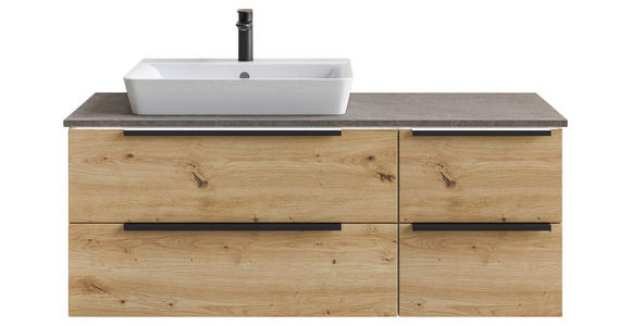 WASCHTISCHKOMBI 127 cm  - Schwarz/Eiche Artisan, KONVENTIONELL, Keramik/Holzwerkstoff (127cm) - Dieter Knoll