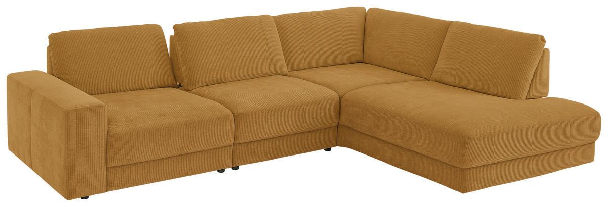 ECKSOFA in Chenille, Jacquard Cognac  - Cognac/Schwarz, Design, Kunststoff/Textil (316/242cm) - Niels Andersson