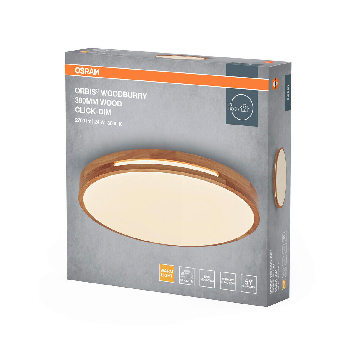 LED-DECKENLEUCHTE 39/7 cm  - Design, Kunststoff/Metall (39/7cm) - Osram