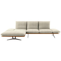 ECKSOFA Flachgewebe Beige  - Beige/Schwarz, Design, Holz/Textil (159/314cm) - Dieter Knoll