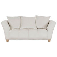 2-SITZER-SOFA Chenille Creme  - Creme/Naturfarben, KONVENTIONELL, Holz/Textil (185/72/95cm) - Milino