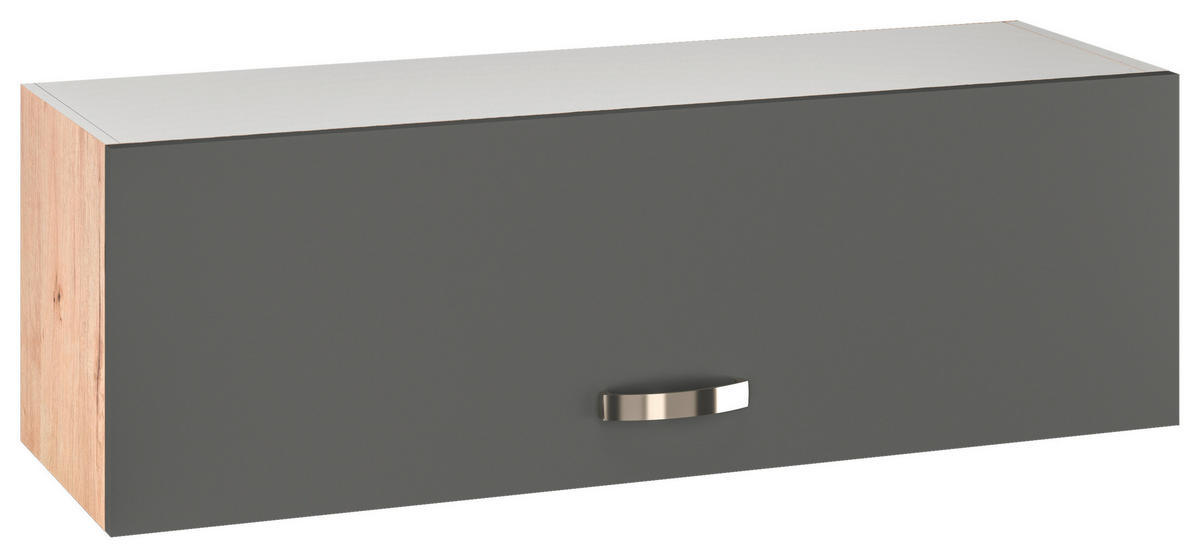 KÜCHENOBERSCHRANK 100/32/32 cm  in Eiche San Remo, Dunkelgrau  - Edelstahlfarben/Dunkelgrau, MODERN, Holzwerkstoff/Metall (100/32/32cm) - FlexWell