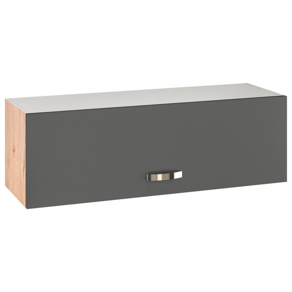Thumbnail - FlexWell Küchenoberschrank, Eiche San Remo, Dunkelgrau, Metall, 100x32x32 cm, Made in Germany, hängend, Zusatzausstattun...
