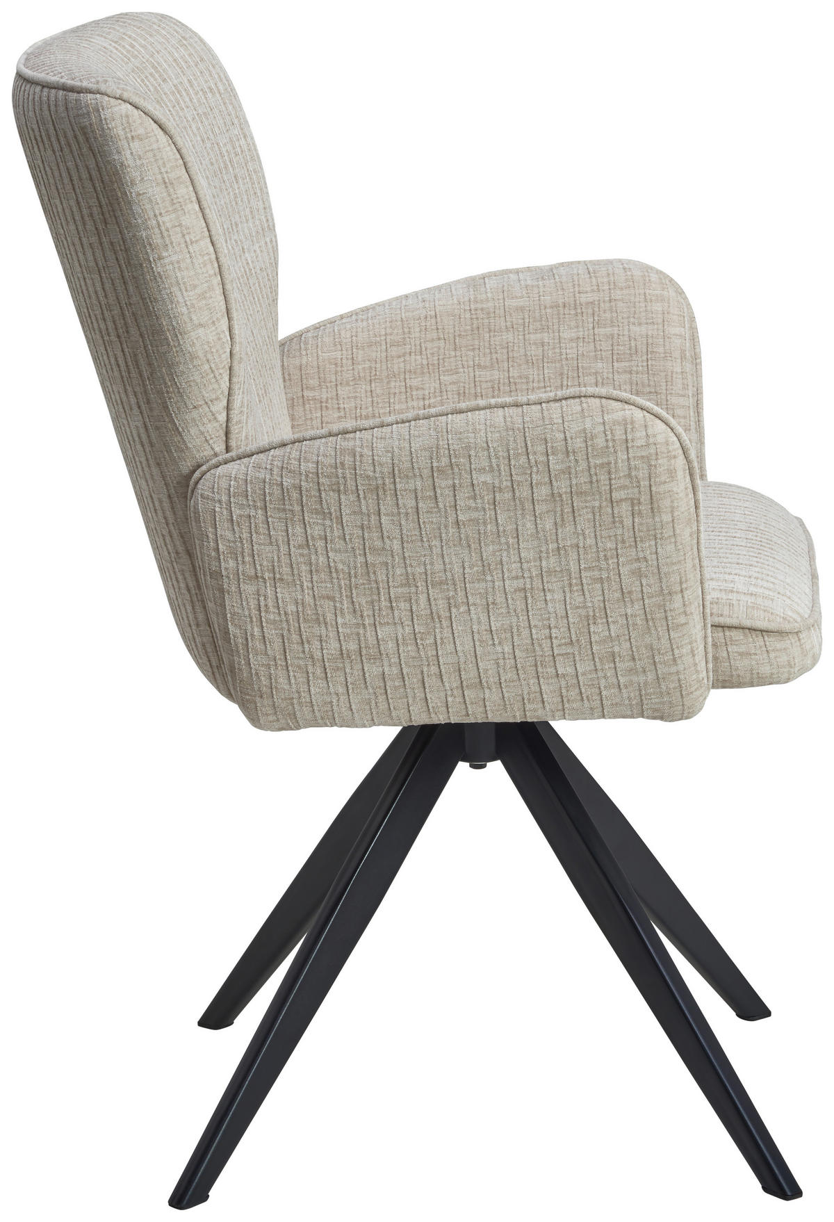 ARMLEHNSTUHL  in Eisen Leinenoptik  - Beige/Schwarz, LIFESTYLE, Holz/Textil (60/89/63cm) - MID.YOU