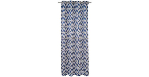 ÖSENSCHAL MANTIS blickdicht 140/245 cm   - Blau/Creme, Design, Textil (140/245cm) - Dieter Knoll