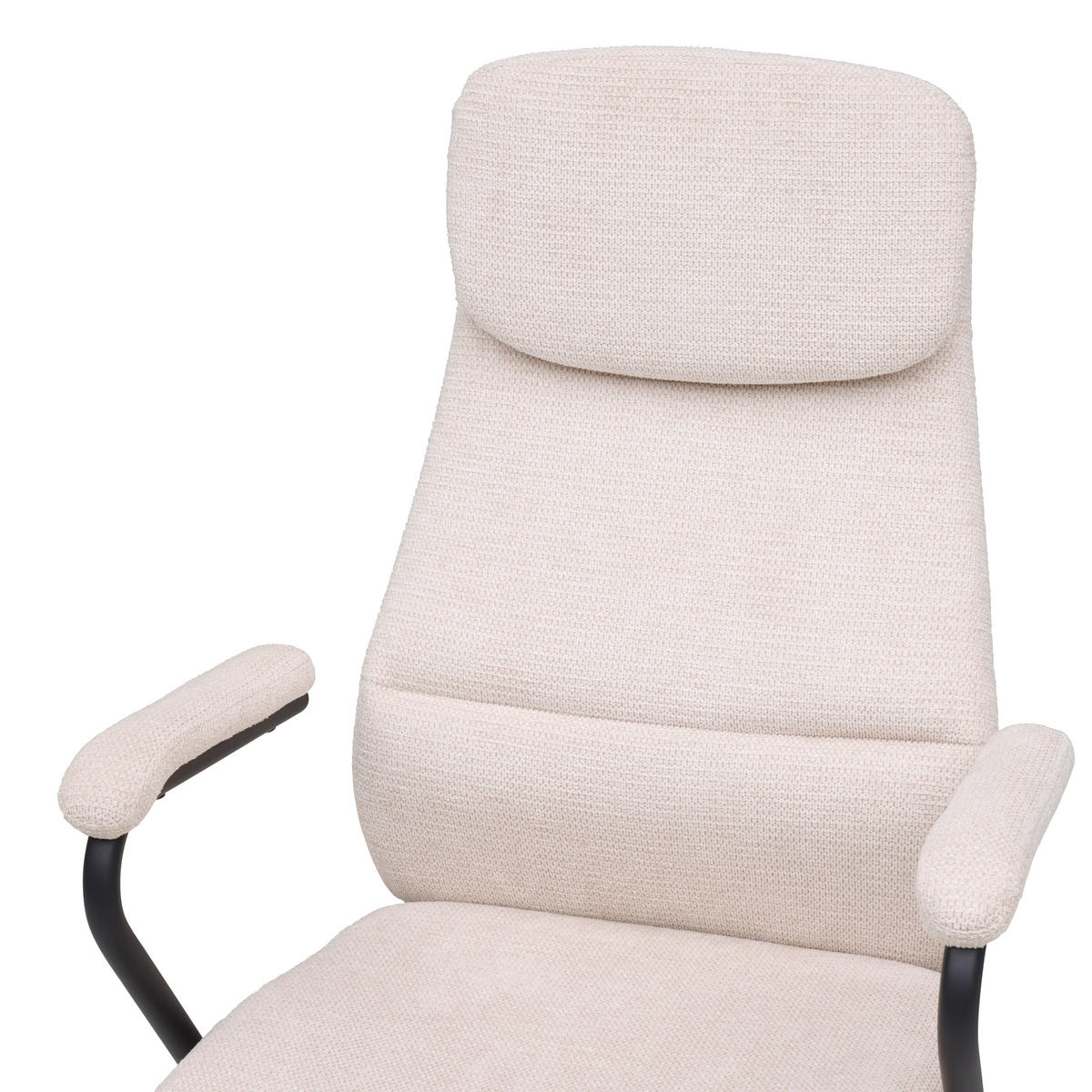 DREHSTUHL Webstoff Creme, Schwarz  - Creme/Schwarz, MODERN, Kunststoff/Textil (60/108-116/67cm) - MID.YOU