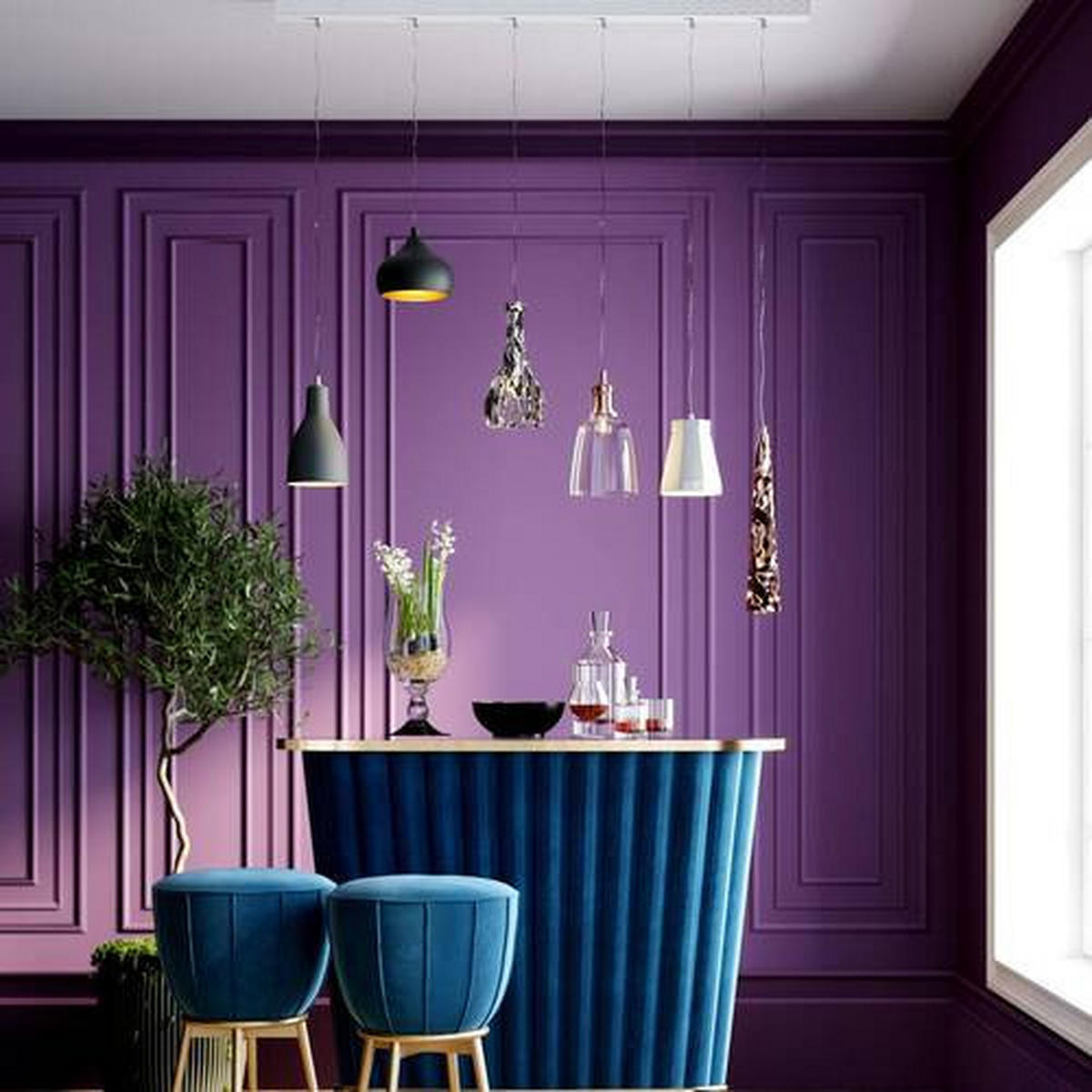 BARHOCKER Samt Goldfarben, Petrol Edelstahl  - Goldfarben/Petrol, LIFESTYLE, Textil/Metall (47/74/47cm) - Kare-Design