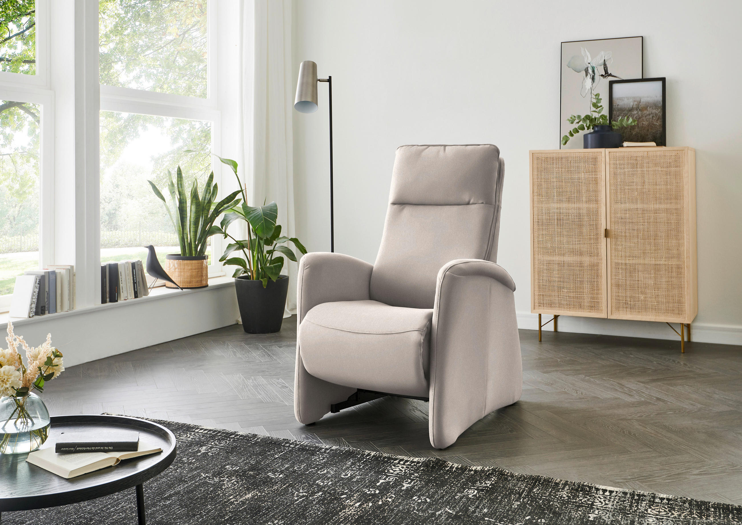 FERNSEHSESSEL in Chenille Beige  - Beige, KONVENTIONELL, Textil (79/114/87-176cm) - Valdera