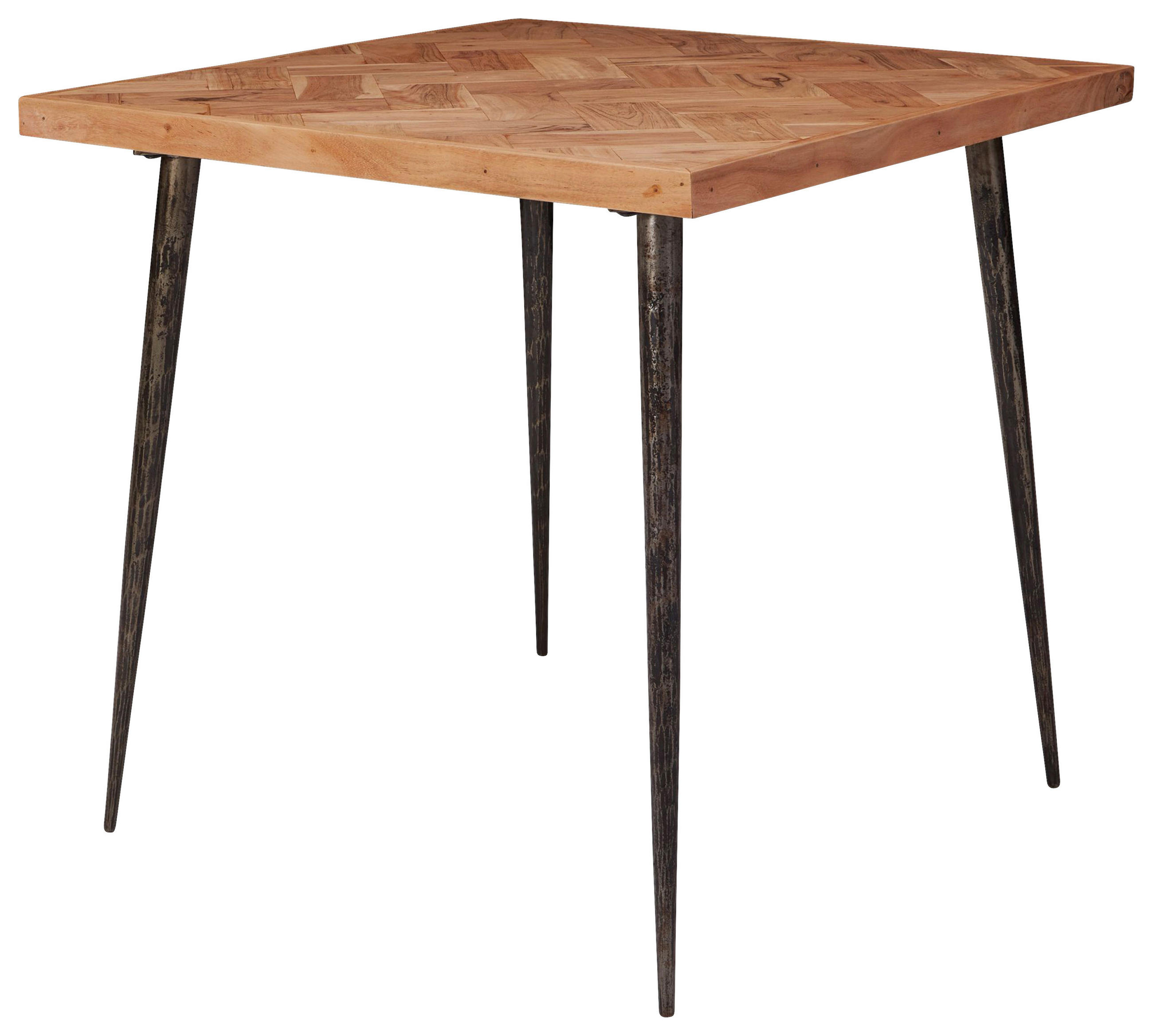 ESSTISCH in Holz 80/80/76 cm  - Schwarz/Akaziefarben, Design, Holz/Metall (80/80/76cm) - MID.YOU