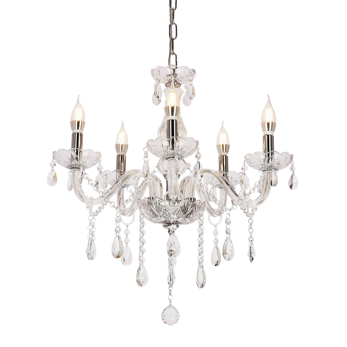 KRONLEUCHTER Cristallo 56/56/100 cm   - Transparent, KONVENTIONELL, Metall (56/56/100cm)